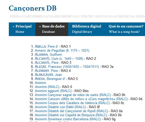 Presentacío de dades amb usuari registrat (Accés als enllaços)